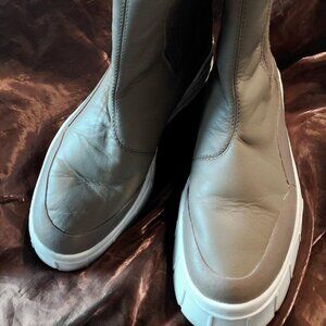 Puma Mayze Stack Chelsea  Tan Mid Calf Leather Platform Boots